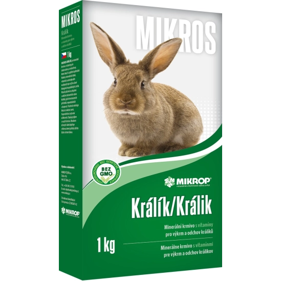 MIKROS králík, minerální krmivo s vitamíny 1kg