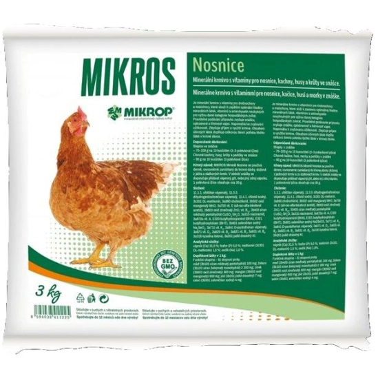 MIKROS pro nosnice, husy, kachny, krůty s vitamíny 3kg